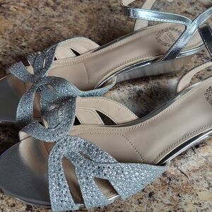 Elegant Silver Glitter Sandals